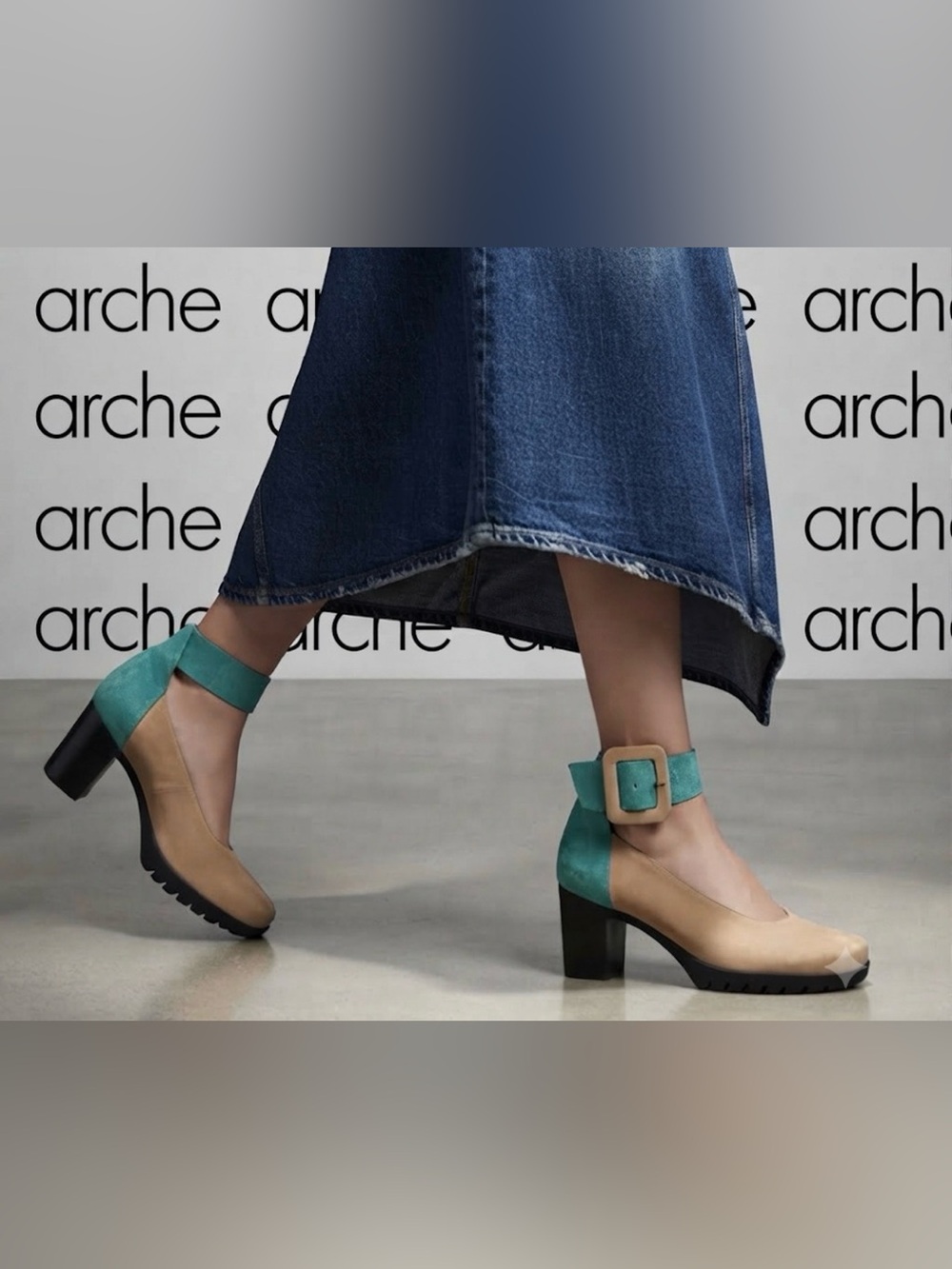 Authentic Arche luxury designer modern suede & leather heels sz 6 French 37